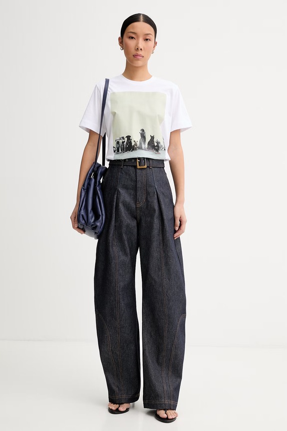 MUNTHE t-shirt γυναικείο βαμβακερό NYLA 262110926260 λευκό AW26