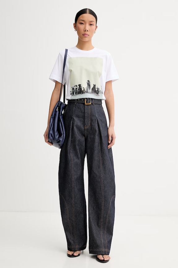MUNTHE t-shirt γυναικείο βαμβακερό NYLA 262110926260 λευκό AW26
