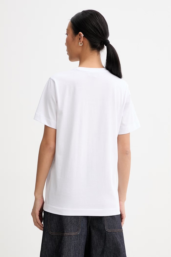 Ρούχα MUNTHE t-shirt γυναικείο βαμβακερό NYLA 262110926260 λευκό