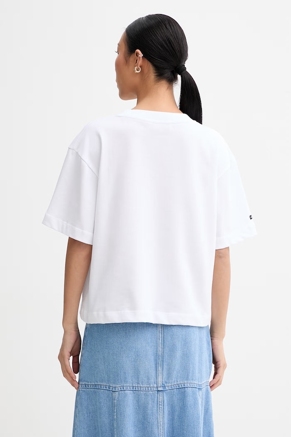 Ρούχα MUNTHE t-shirt γυναικείο βαμβακερό NURI 262110726267 λευκό