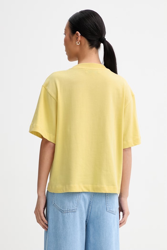 Ρούχα MUNTHE t-shirt γυναικείο βαμβακερό NURI 262110726267 κίτρινο