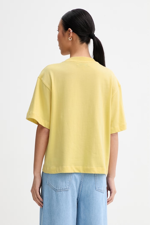 Ρούχα MUNTHE t-shirt γυναικείο βαμβακερό NURI 262110726267 κίτρινο