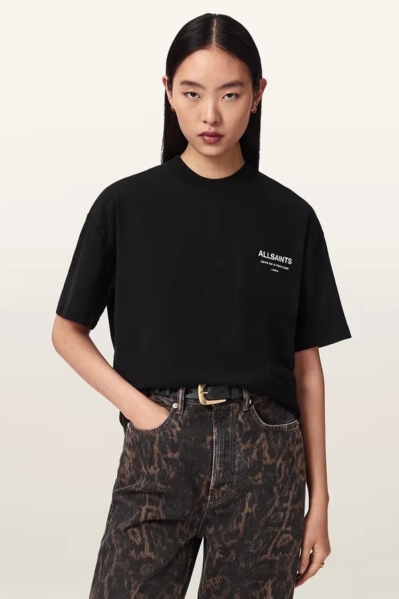 AllSaints T-shirt damski bawełniany DREAMER W185JE czarny AW26