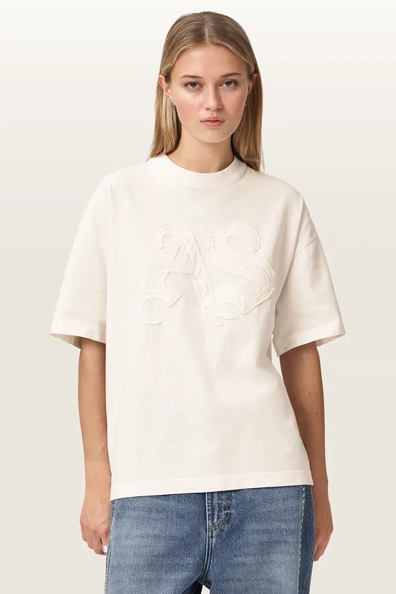 AllSaints kratka majica ženska bombažna INSIGNIA bela W125JE