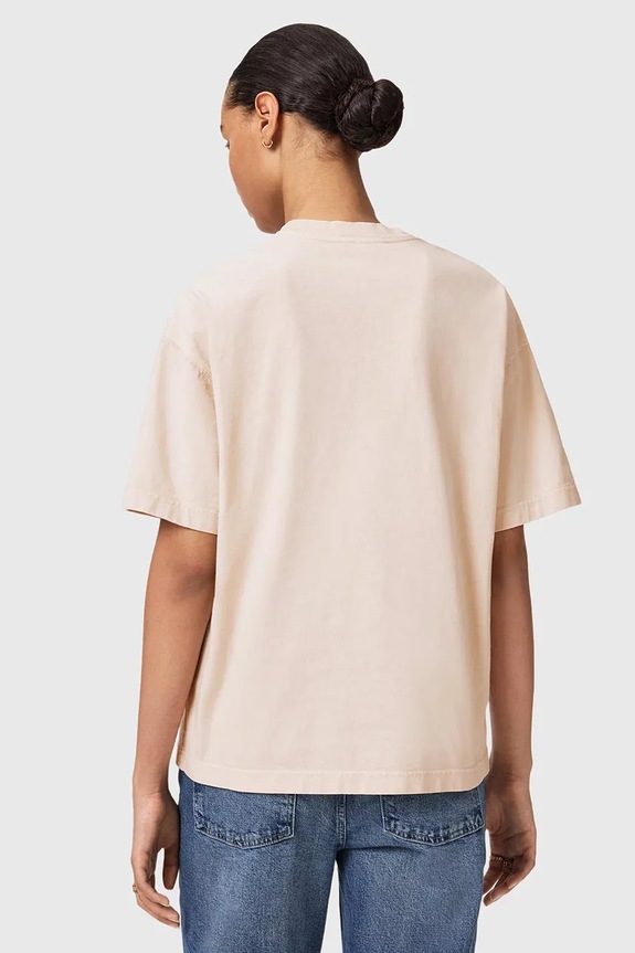 AllSaints tričko dámske bavlnené INSIGNIA W125JE béžová AW26