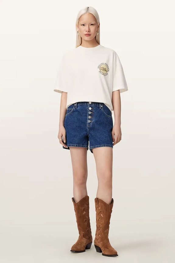 Odzież AllSaints T-shirt damski bawełniany SUN W122JE biały