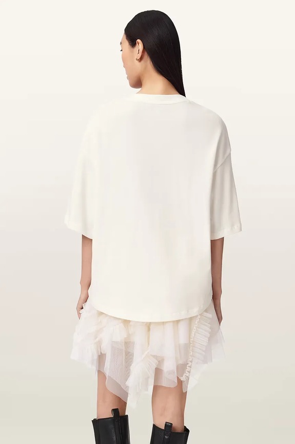 AllSaints oversize tričko dámské bavlněné ICON W117JE bílá AW26
