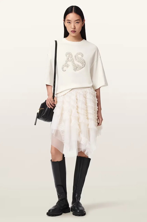 Oblečení AllSaints oversize tričko dámské bavlněné ICON W117JE bílá