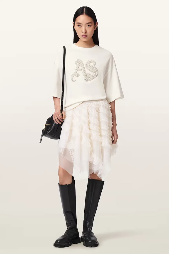 Oblečení AllSaints oversize tričko dámské bavlněné ICON W117JE bílá