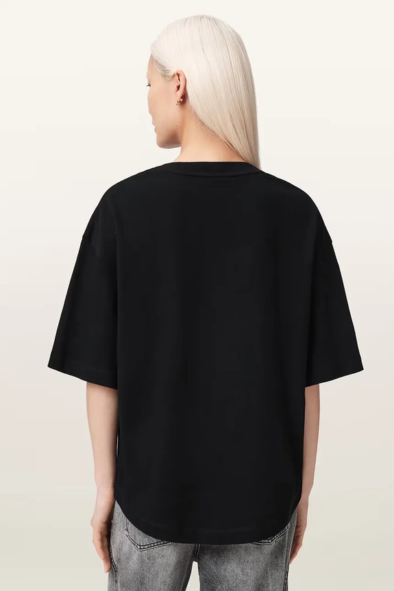AllSaints футболка оверсайз женская хлопковая ICON W117JE чёрный AW26