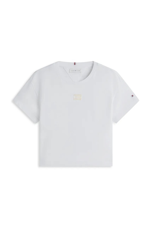 Tommy Hilfiger T-shirt dziecięcy bawełniany KG0KG09488.9BY2 biały AW26