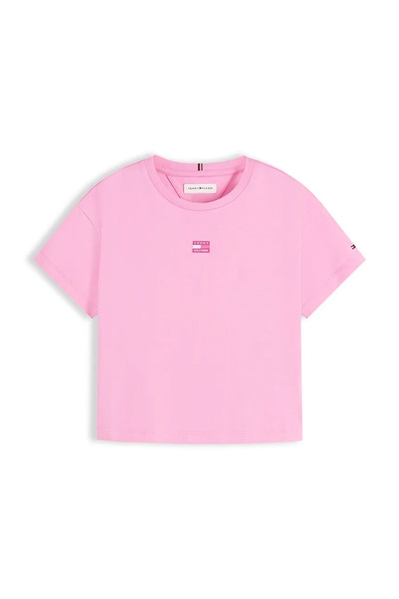 Tommy Hilfiger T-shirt dziecięcy bawełniany KG0KG09488.9BY2 różowy AW26