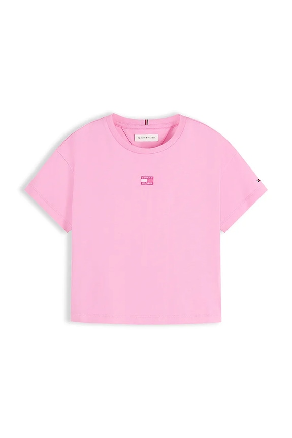 Tommy Hilfiger T-shirt dziecięcy bawełniany KG0KG09488.9BY2 różowy AW26