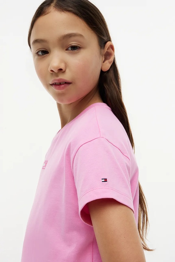 Tommy Hilfiger T-shirt dziecięcy bawełniany KG0KG09488.9BY2 różowy