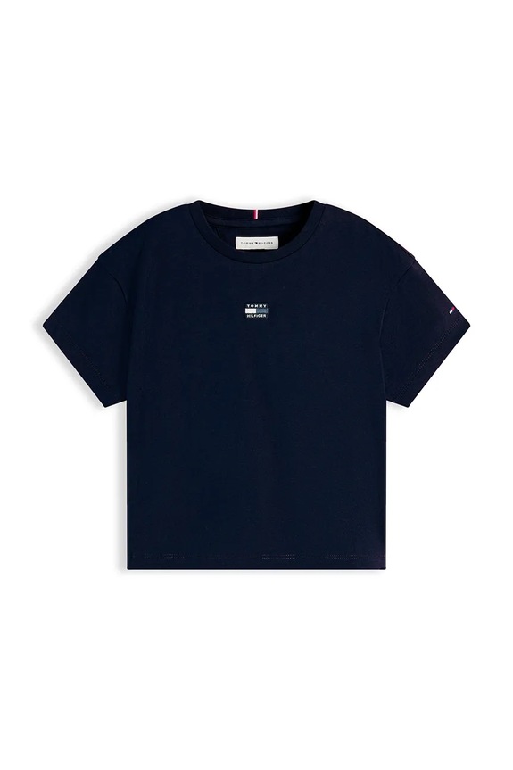 Tommy Hilfiger T-shirt dziecięcy bawełniany KG0KG09488.9BY2 granatowy AW26
