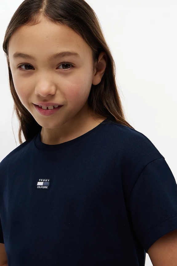 Tommy Hilfiger T-shirt dziecięcy bawełniany KG0KG09488.9BY2 granatowy