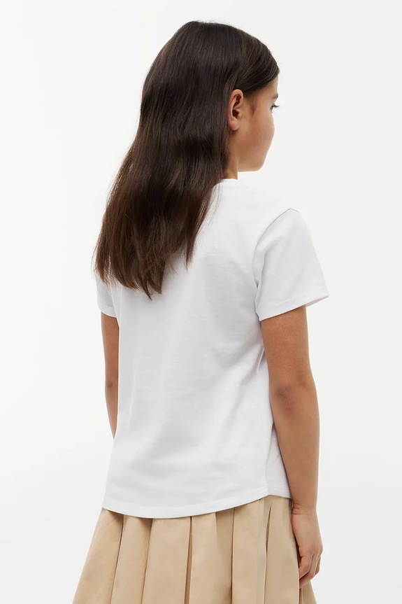 Dziewczynka Tommy Hilfiger T-shirt dziecięcy bawełniany KG0KG09454.128.176.9BY2 biały