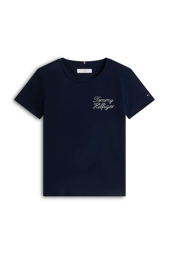 Tommy Hilfiger T-shirt παιδικό βαμβακερό KG0KG09454.128.176.9BY2 σκούρο μπλε AW26