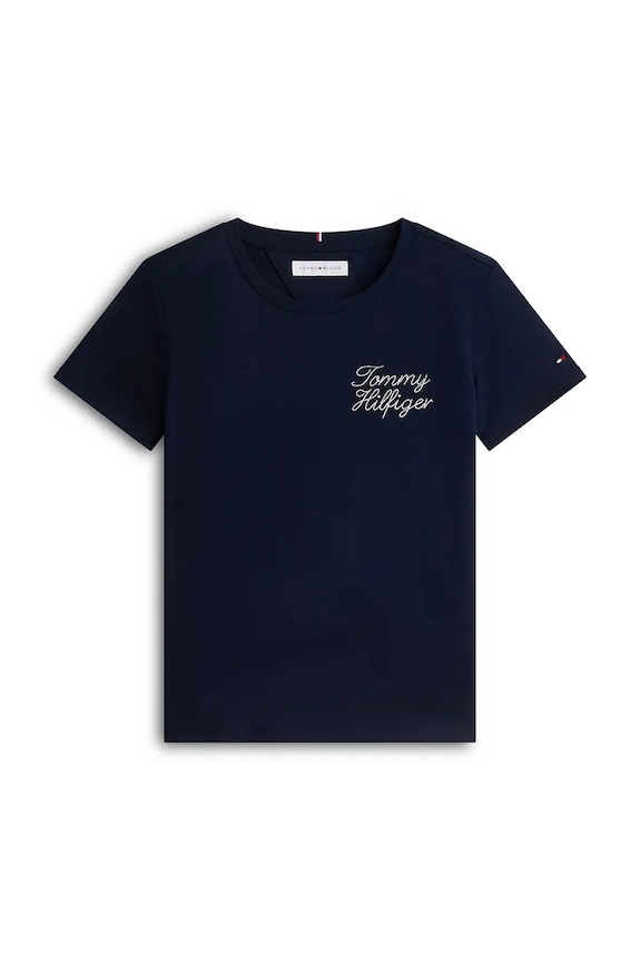 Tommy Hilfiger T-shirt παιδικό βαμβακερό KG0KG09454.128.176.9BY2 σκούρο μπλε AW26