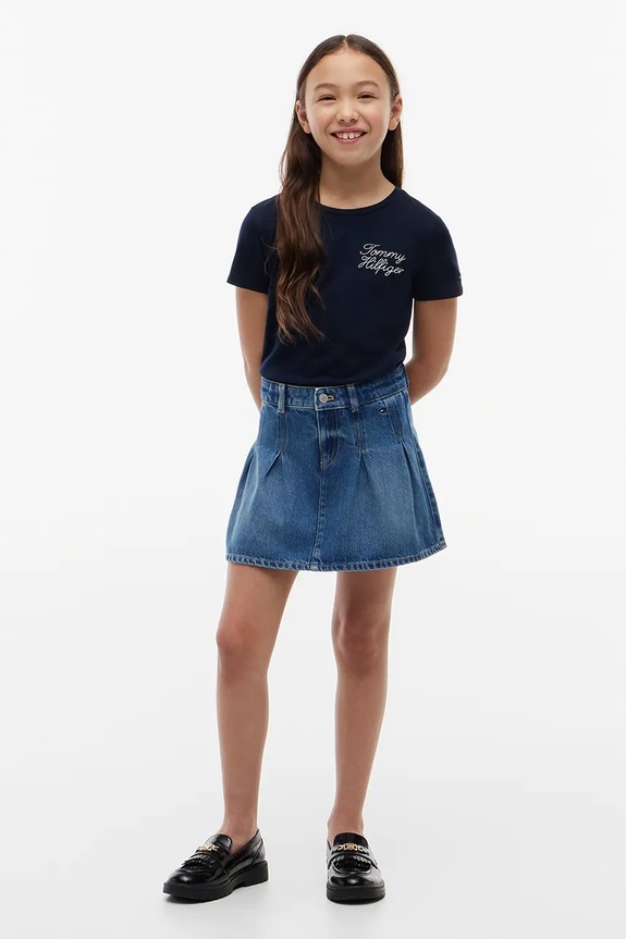 Tommy Hilfiger T-shirt παιδικό βαμβακερό σκούρο μπλε KG0KG09454.128.176.9BY2