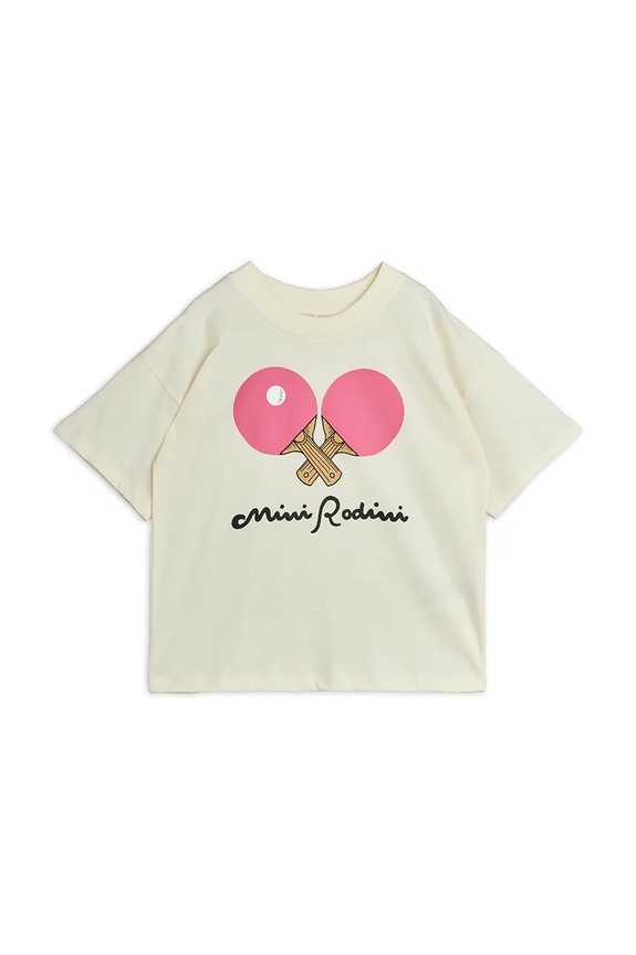 Mini Rodini T-shirt oversize dziecięcy bawełniany Table tennis biały 26620132