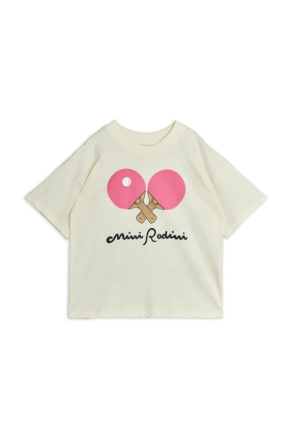 Mini Rodini T-shirt oversize dziecięcy bawełniany Table tennis biały 26620132