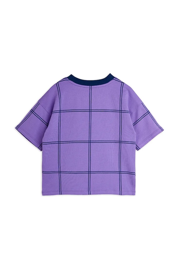 Chłopiec Mini Rodini T-shirt dziecięcy bawełniany z elastanem Check 26620126 fioletowy