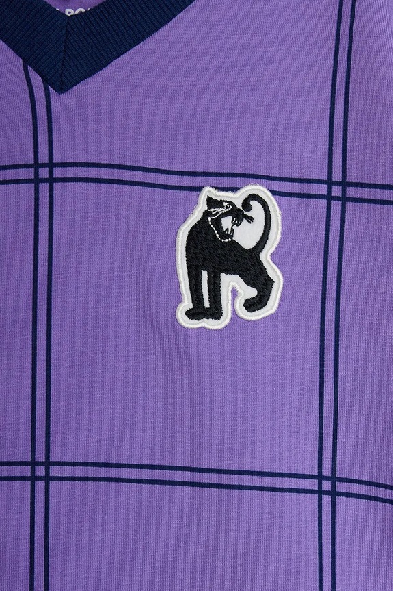 Mini Rodini T-shirt dziecięcy bawełniany z elastanem Check fioletowy 26620126