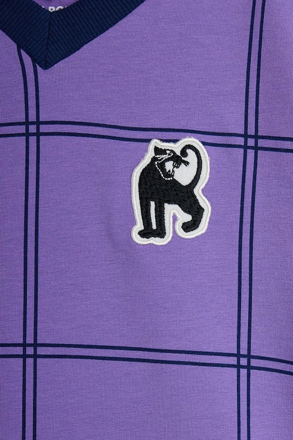 Mini Rodini T-shirt dziecięcy bawełniany z elastanem Check fioletowy 26620126