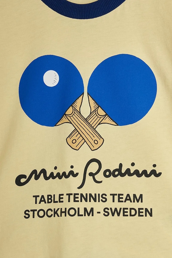 Chłopiec Mini Rodini T-shirt dziecięcy bawełniany Table tennis 26620124 żółty