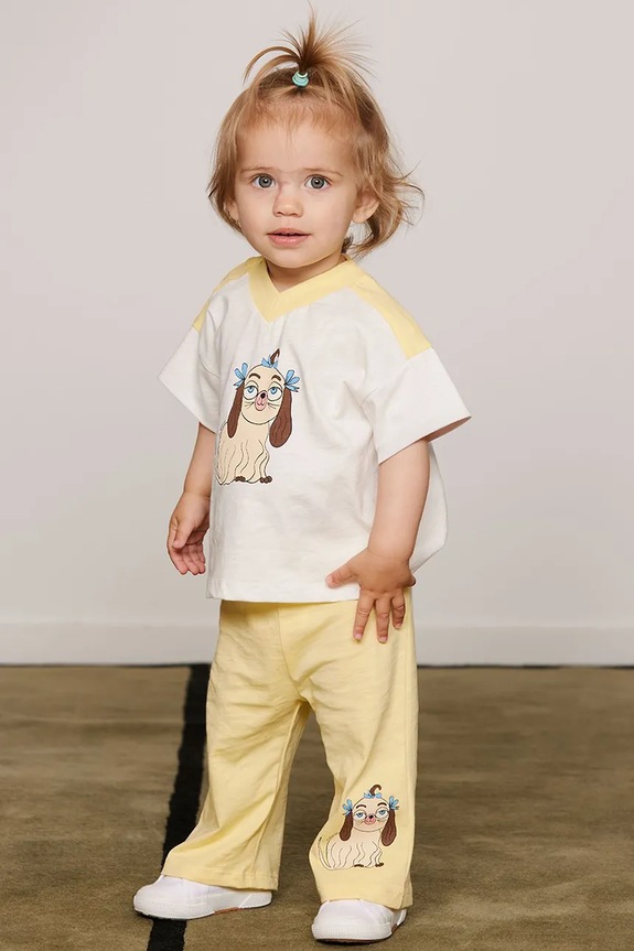 Mini Rodini T-shirt dziecięcy bawełniany Dog 26620122 biały