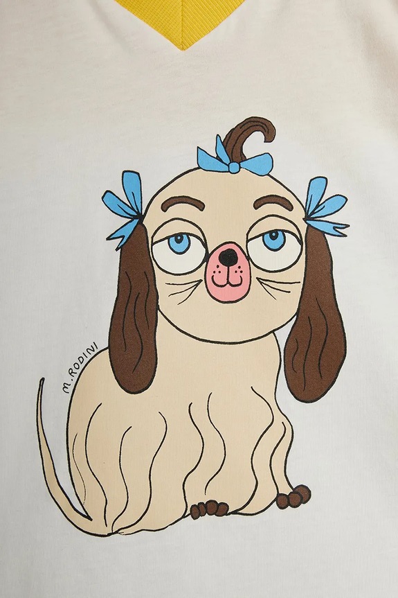 Mini Rodini T-shirt dziecięcy bawełniany Dog biały 26620122