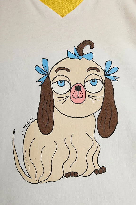 Mini Rodini T-shirt dziecięcy bawełniany Dog biały 26620122