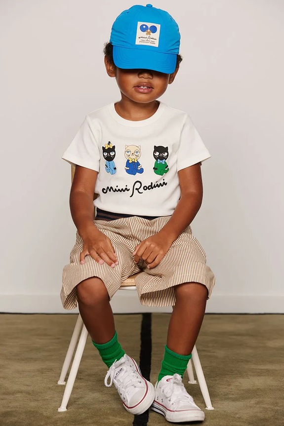 Mini Rodini T-shirt dziecięcy bawełniany Minibabies 26620110 biały