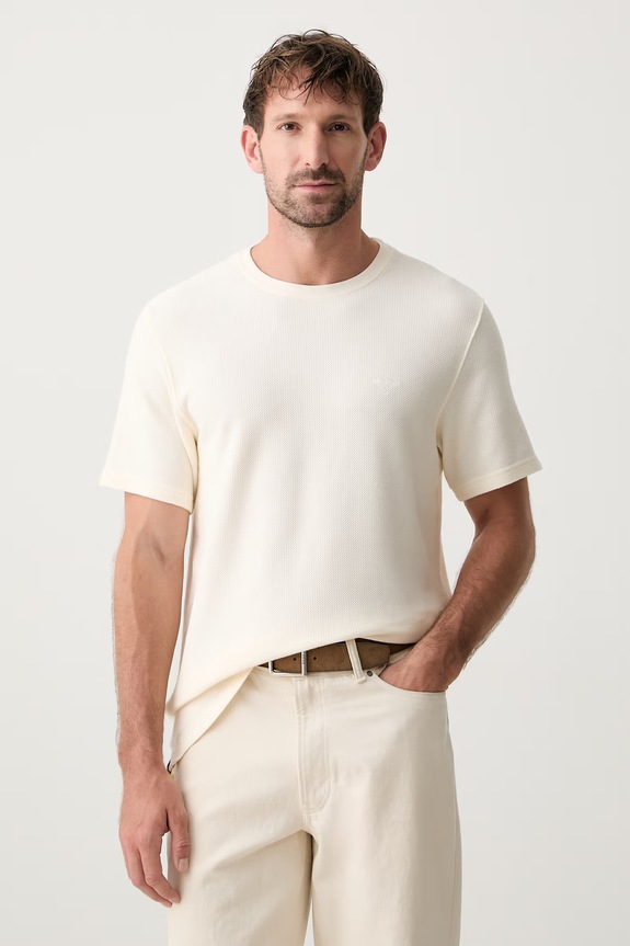 Barbour T-shirt basic męski bawełniany Lingdale beżowy MTS1621