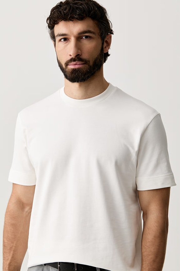 Joop! T-shirt męski bawełniany beżowy 30103746