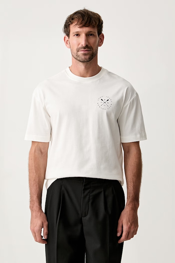 Joop! T-shirt męski bawełniany beżowy 30103416