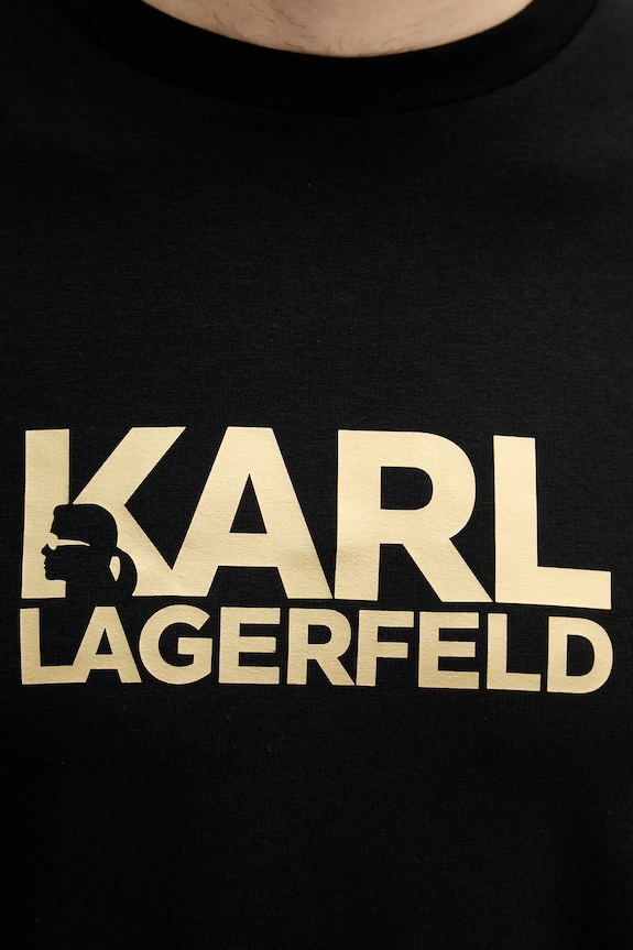 Karl Lagerfeld kratka majica moška bombažna 500235.755780 črna