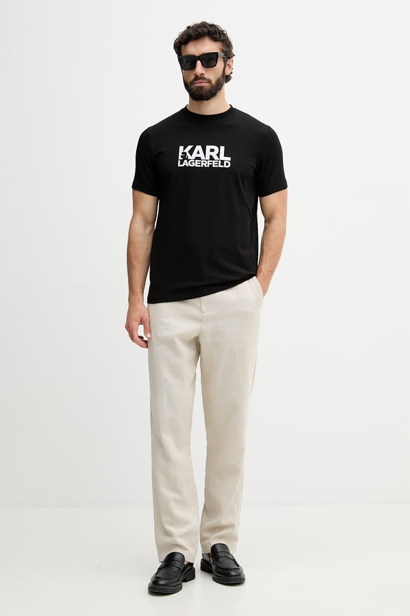 Karl Lagerfeld tricou pentru bărbați, din bumbac 500235.755780 negru AW26