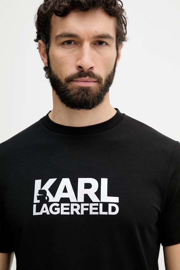 Karl Lagerfeld tricou pentru bărbați, din bumbac negru 500235.755780