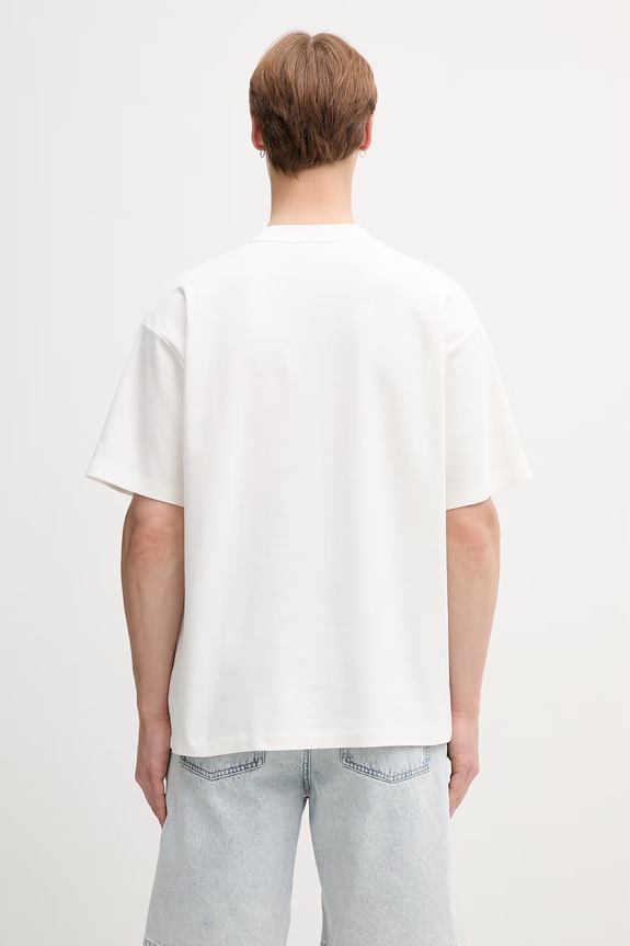 Odzież Drôle de Monsieur Signature T-shirt bawełniany męski L.TS336.CO002 beżowy