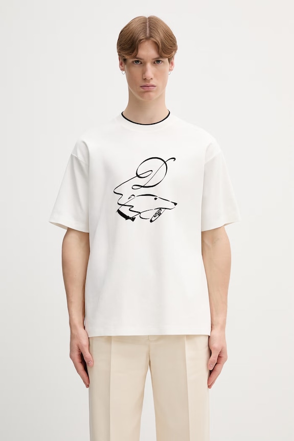 Drôle de Monsieur Dandy Dog T-shirt bawełniany męski biały L.TS332.CO002