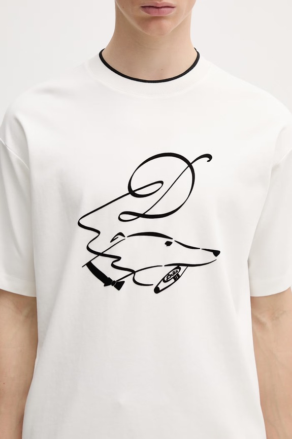 Drôle de Monsieur Dandy Dog T-shirt bawełniany męski biały L.TS332.CO002