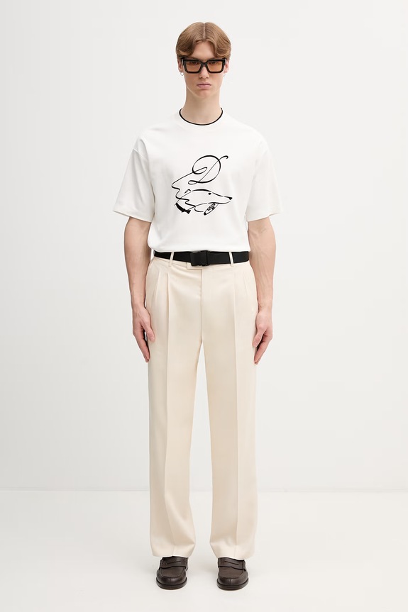 Drôle de Monsieur Dandy Dog T-shirt bawełniany męski L.TS332.CO002 biały