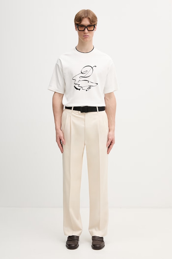Drôle de Monsieur Dandy Dog T-shirt bawełniany męski L.TS332.CO002 biały