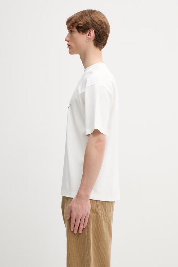 Drôle de Monsieur Wine Bath T-shirt bawełniany męski L.TS330.CO002 biały AW26