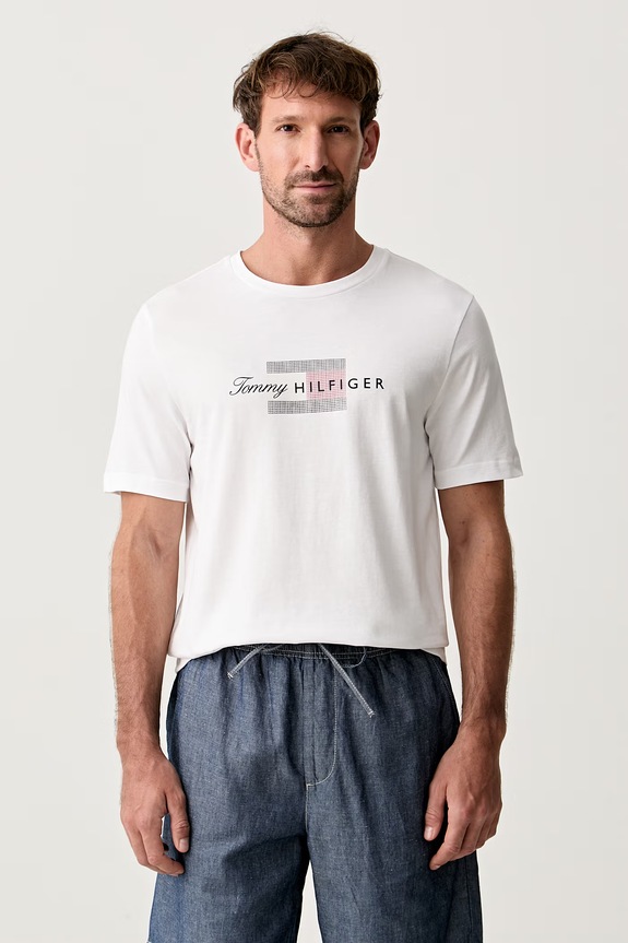 Tommy Hilfiger T-shirt męski bawełniany biały MW0MW43226
