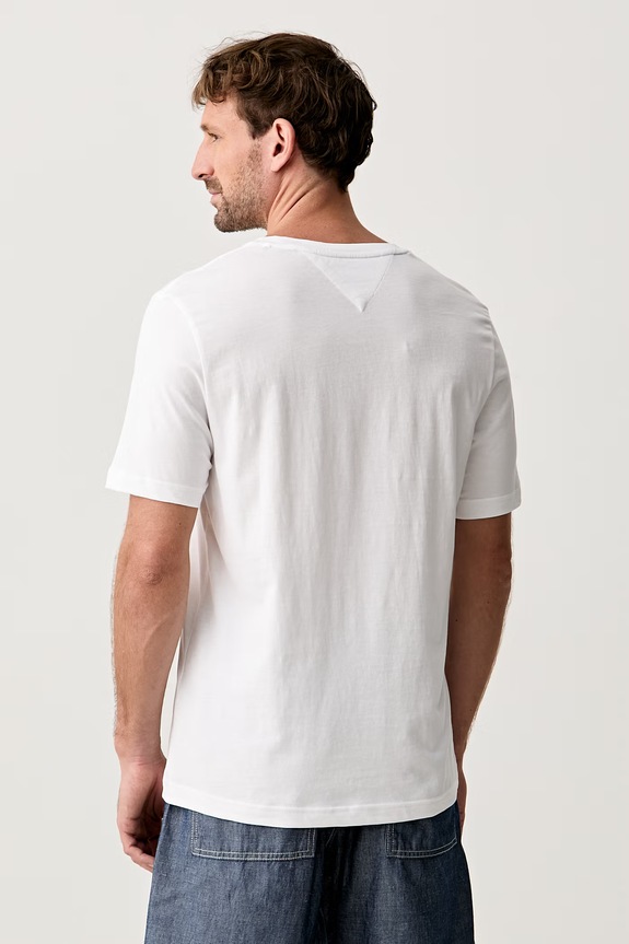 Odzież Tommy Hilfiger T-shirt męski bawełniany MW0MW43226 biały