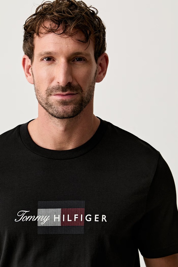 Tommy Hilfiger T-shirt męski bawełniany czarny MW0MW43226