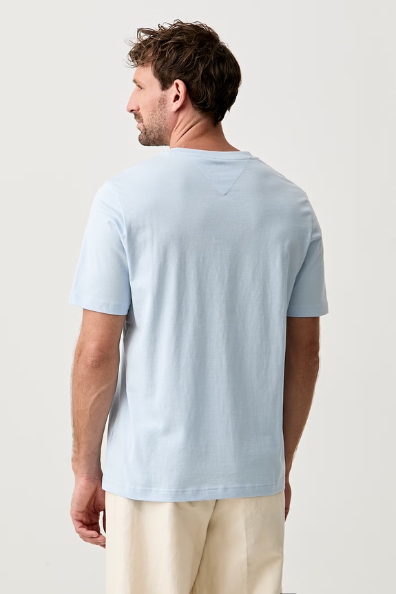 Odzież Tommy Hilfiger T-shirt męski bawełniany MW0MW43224 niebieski